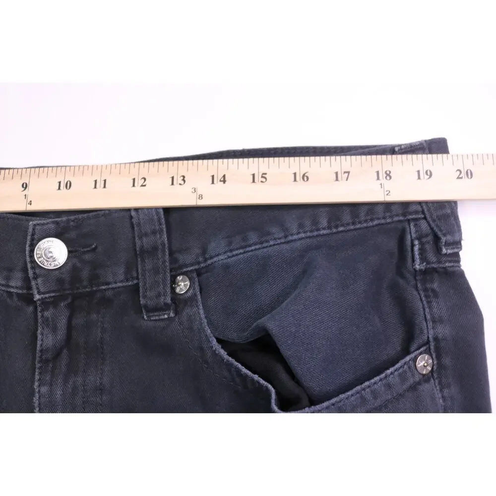 True Religion Straight Leg with Flaps Distressed Men's Jeans - 39W x 34L - Black
